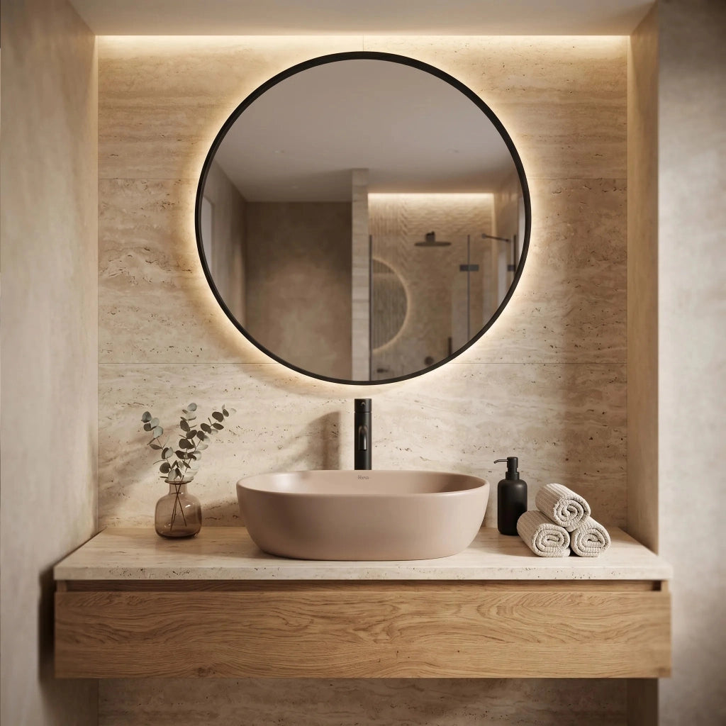Lavabo Da Appoggio Rea Focus Taupe