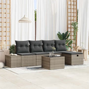 Set Divano da Giardino con cuscino 6 pcs Grigio polyrattan 3359368