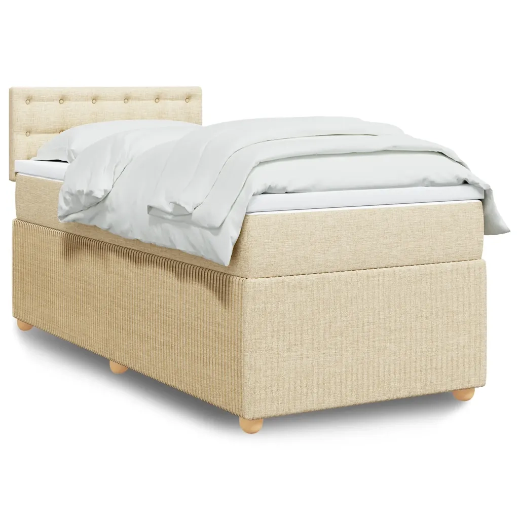 Giroletto a Molle con Materasso Crema 90x200 cm inTessuto