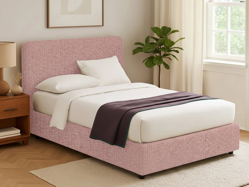 Reading, Letto Singolo Sfoderabile Made in Italy, Rosa