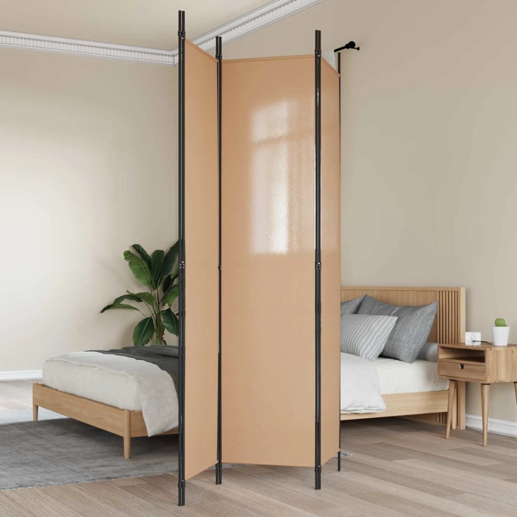 Divisorio Ambienti | Divider per stanze | Paravento a 3 pannelli Beige 150 x 220 cm Tessuto