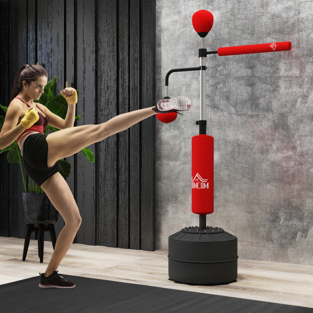 Supporto per sacco da boxe regolabile in altezza ¨C Minimal ¨C 160-230 cm, rosso