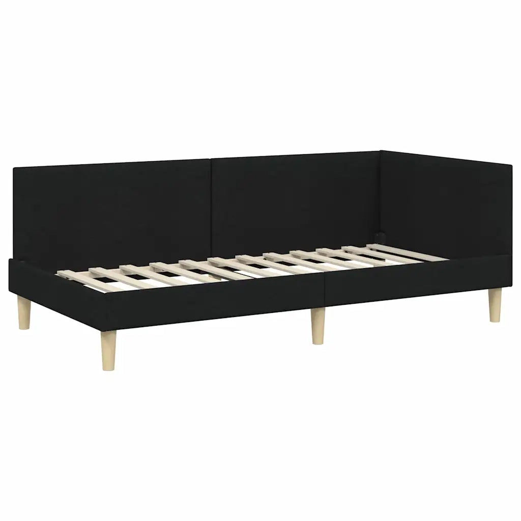 Cornice del letto ad angolo con testiera Nero 100 cm x 200 cm 42016199