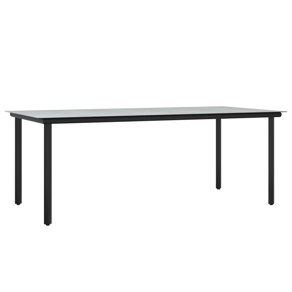 Set da Pranzo Giardino 9pz con Cuscini Nero e Grigio Polyrattan 3185142