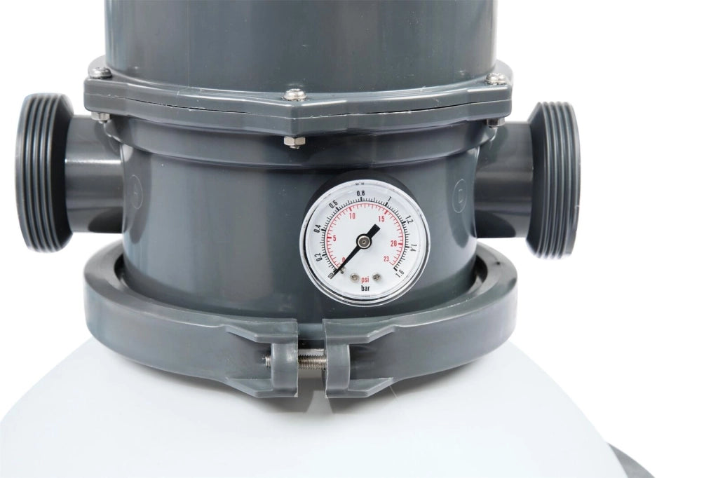 Bestway MQ01ABF050 Pompa filtro a sabbia 3028 L-h 220-240V 85W per piscine da 1100 a 18100 litri con valvola 6 posizioni timer e dosatore ChemConnect colore Nero