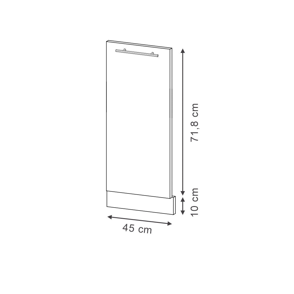 Pannello frontale della lavastoviglie Fame-Line Bianco lucido/Bianco 45 cm, PL Marmo Vicco