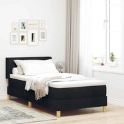 Letto a molle con materasso Nero 190 x 90 cm Poliestere