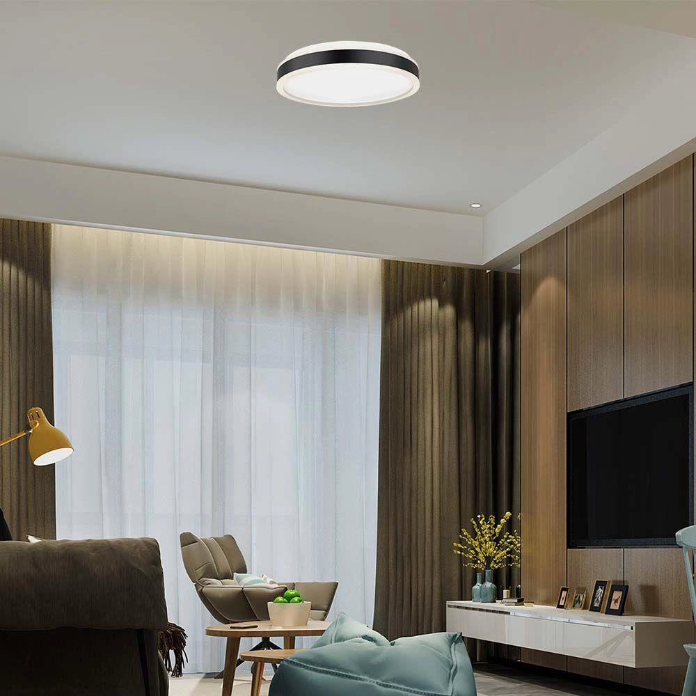 Plafoniera LED V-TAC 42W dimmer 4000K 4400lm Ø50 nera