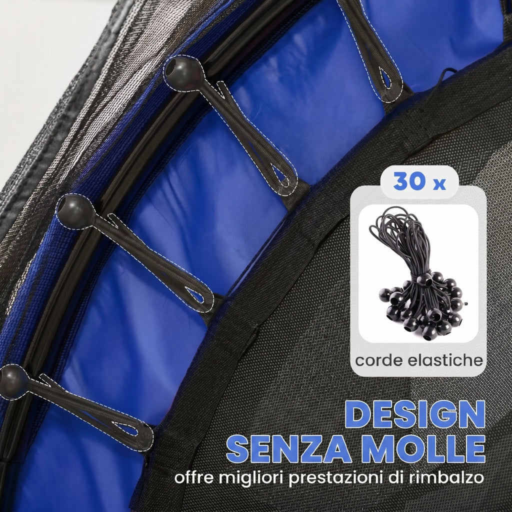 Trampolino per Bambini con Rete di Sicurezza ¨C Minimal ¨C Blu ?1.6x1.9 m