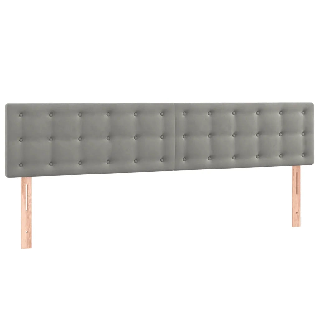 Testiera | Testata Grigio Chiaro 200x5x78/88 cm in Velluto