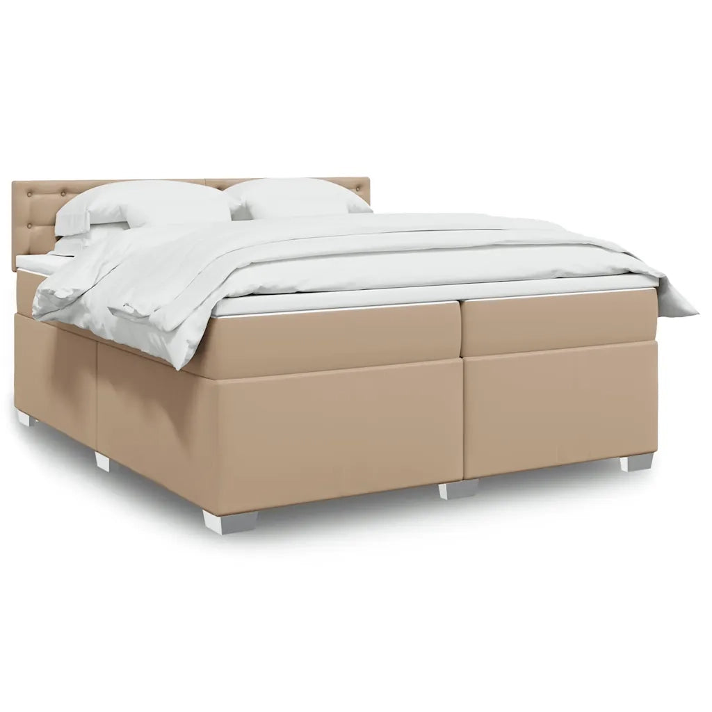 Giroletto a Molle con Materasso Cappuccino 200x200cm Similpelle 3288439
