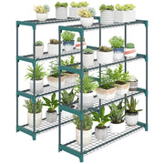 Supporto per Piante 4 Livelli ¨C Xylo ¨C Metallo Verde Interno Esterno Set 2 Pezzi