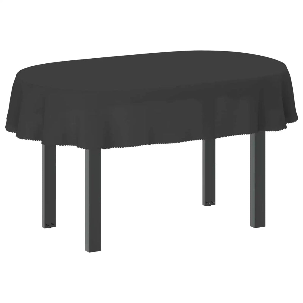 Tovaglia da Tavolo Ovale Grigio Scuro 130 x 180 cm Poliestere 42039911