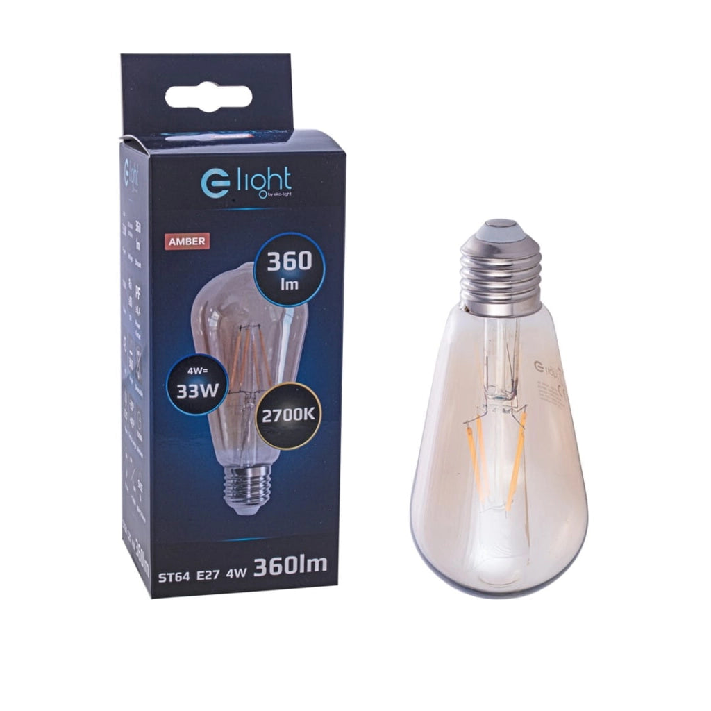 Lampadina LED Filament ST64 4W 400lm 2700K E27 Eko-Light