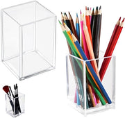 Organizzatore per scrivania - 2 pezzi - Acrilico - 7 x 7 x 10,5 cm - Resistente allo shock