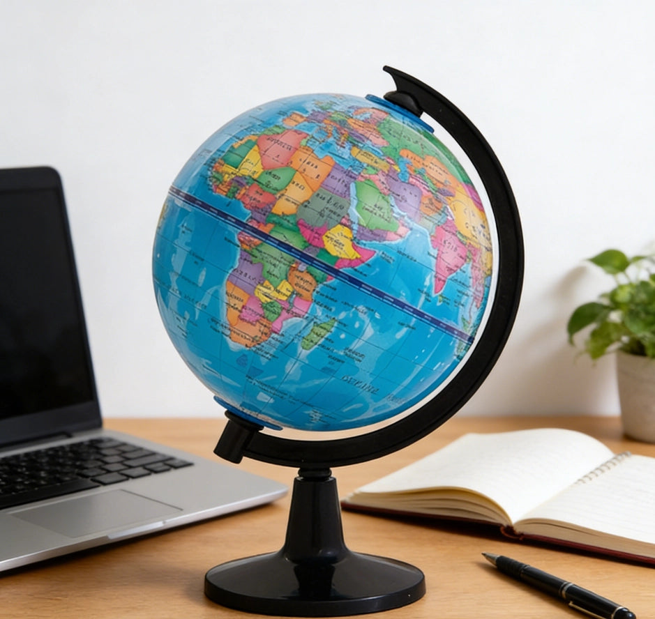 Globo Terrestre ¨C Minimal ¨C Rotante, Mappamondo Educativo per Bambini, Decorazione Casa