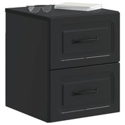 Set di 2 Comodini | Armadio da Notte | Mobiletto da notte a muro Nero 34,5 x 33 x 40 cm