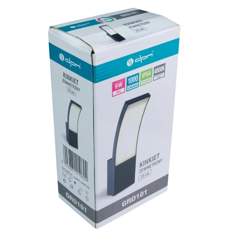 Applique esterna LED 9W 4000K 1000lm IP54 nera DPM