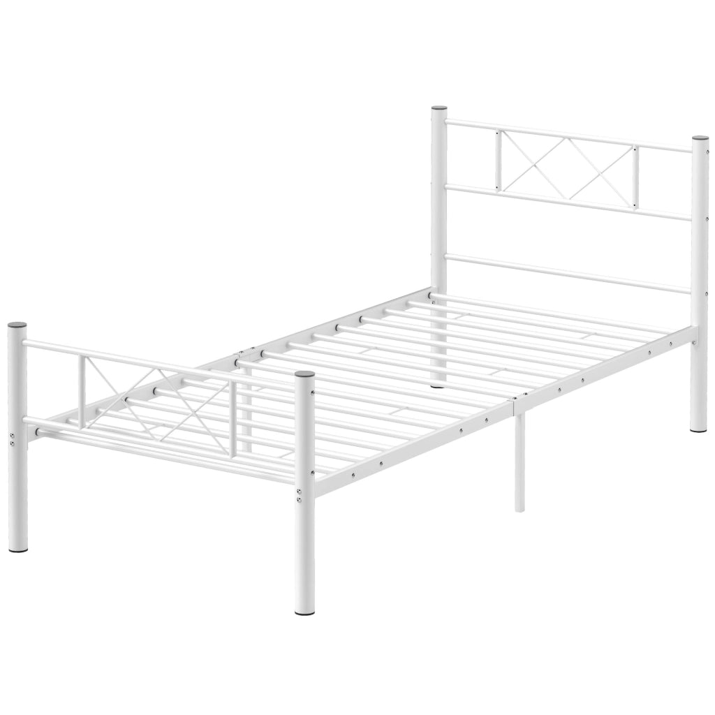 Letto singolo con testiera alta e contenitore ¨C Xylo ¨C Metallo bianco