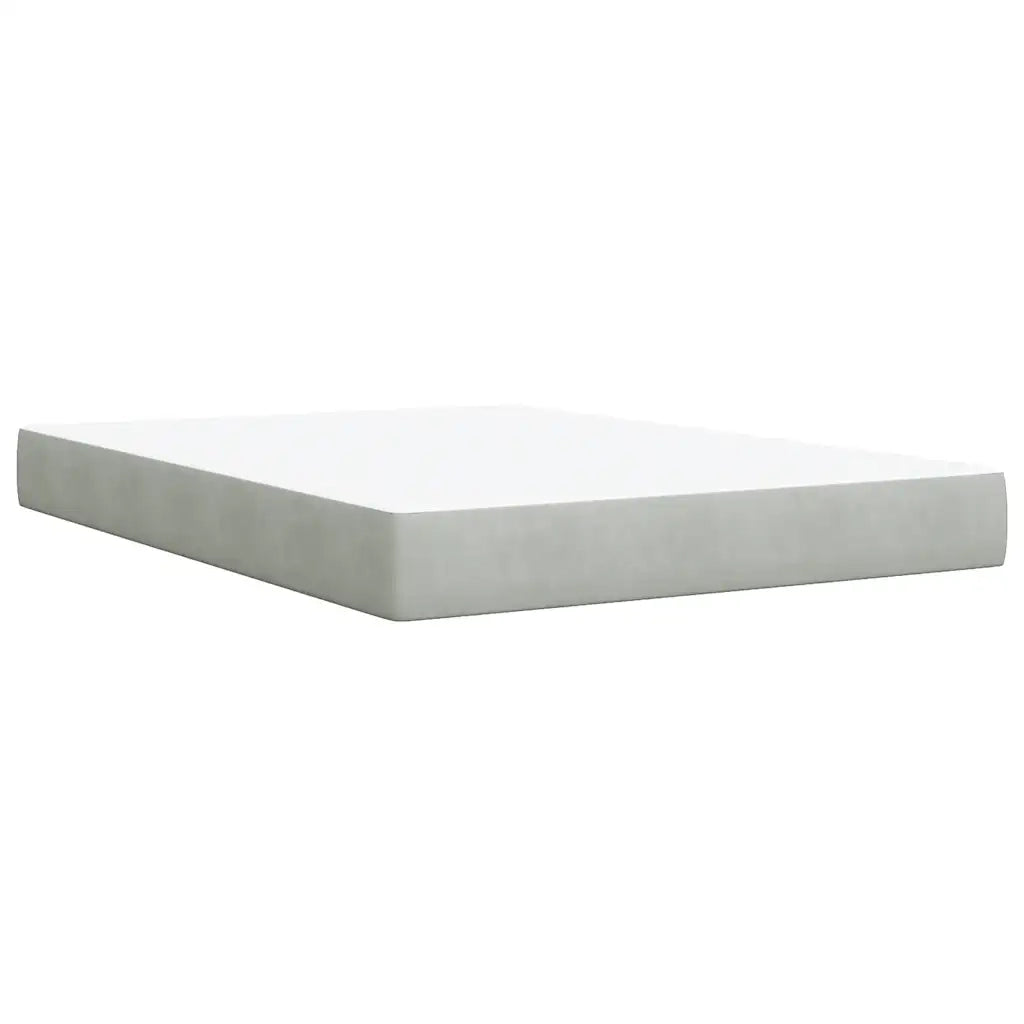 Giroletto a Molle con Materasso Grigio Chiaro 140x190cm Velluto 3292328