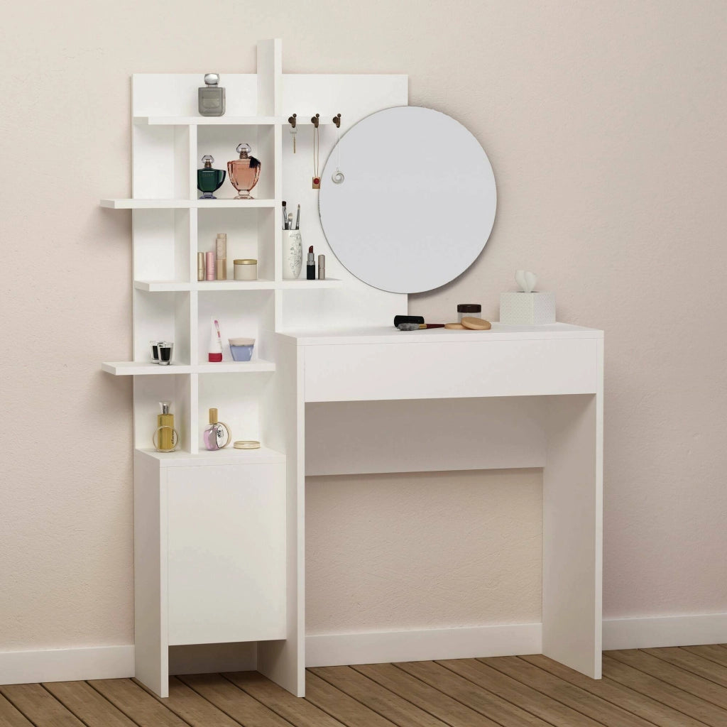 Pago, Consolle Specchio Incluso, 35x71.5x83h cm Bianco