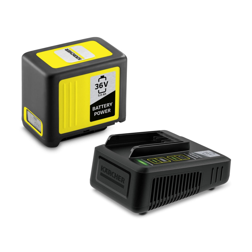 Karcher Starter Kit Battery 36/50: Batteria 36/50 + Caricabatterie rapido - compatibili con tutte le macchine con batteria 36V