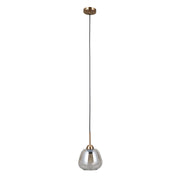 Lampada a sospensione minimal oro vetro ambra E27 Italux