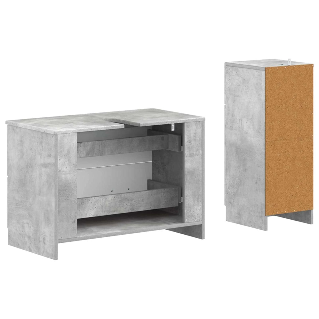 Set di Armadi da Bagno da 2 Pezzi UTRECHT Grigio Cemento 3417732