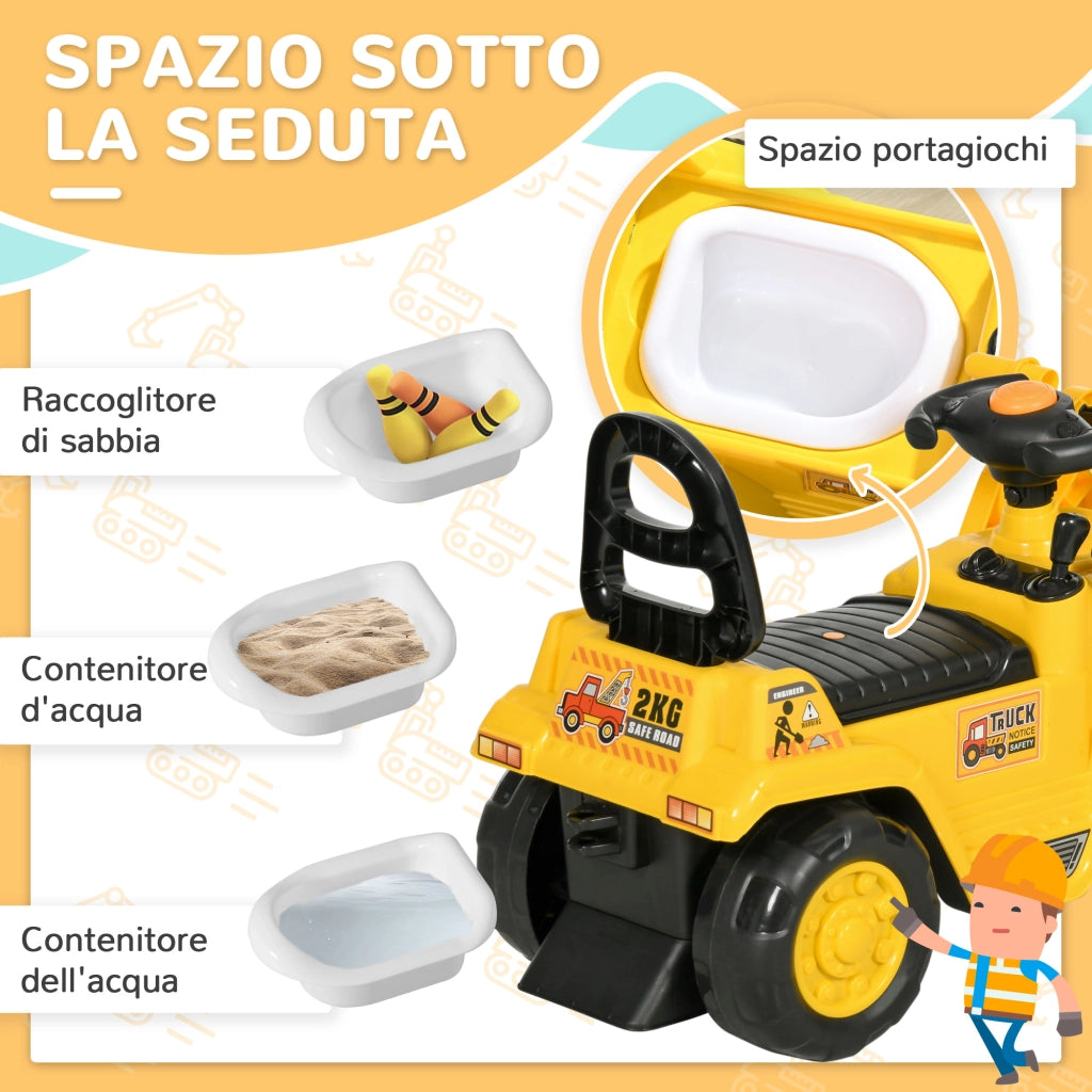 Escavatore Giocattolo per Bambini ¨C Xylo ¨C Giallo e Nero con Contenitore 80x26.5x39cm