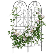 Griglia per rampicanti set 2 pezzi ¨C Xylo ¨C metallo nero 50x150 cm