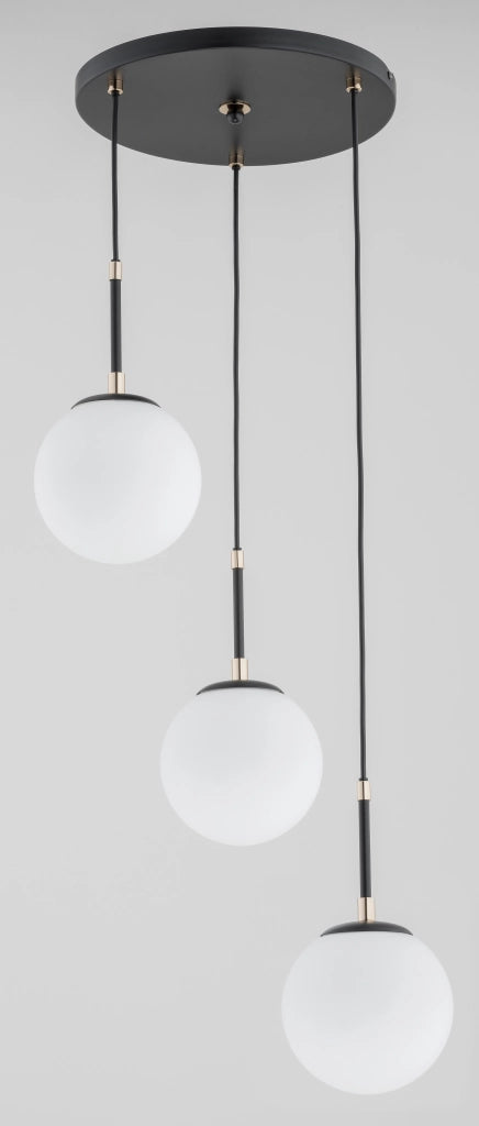 Lampada a sospensione minimalista Sebia nera rame 3xE14 Alfa