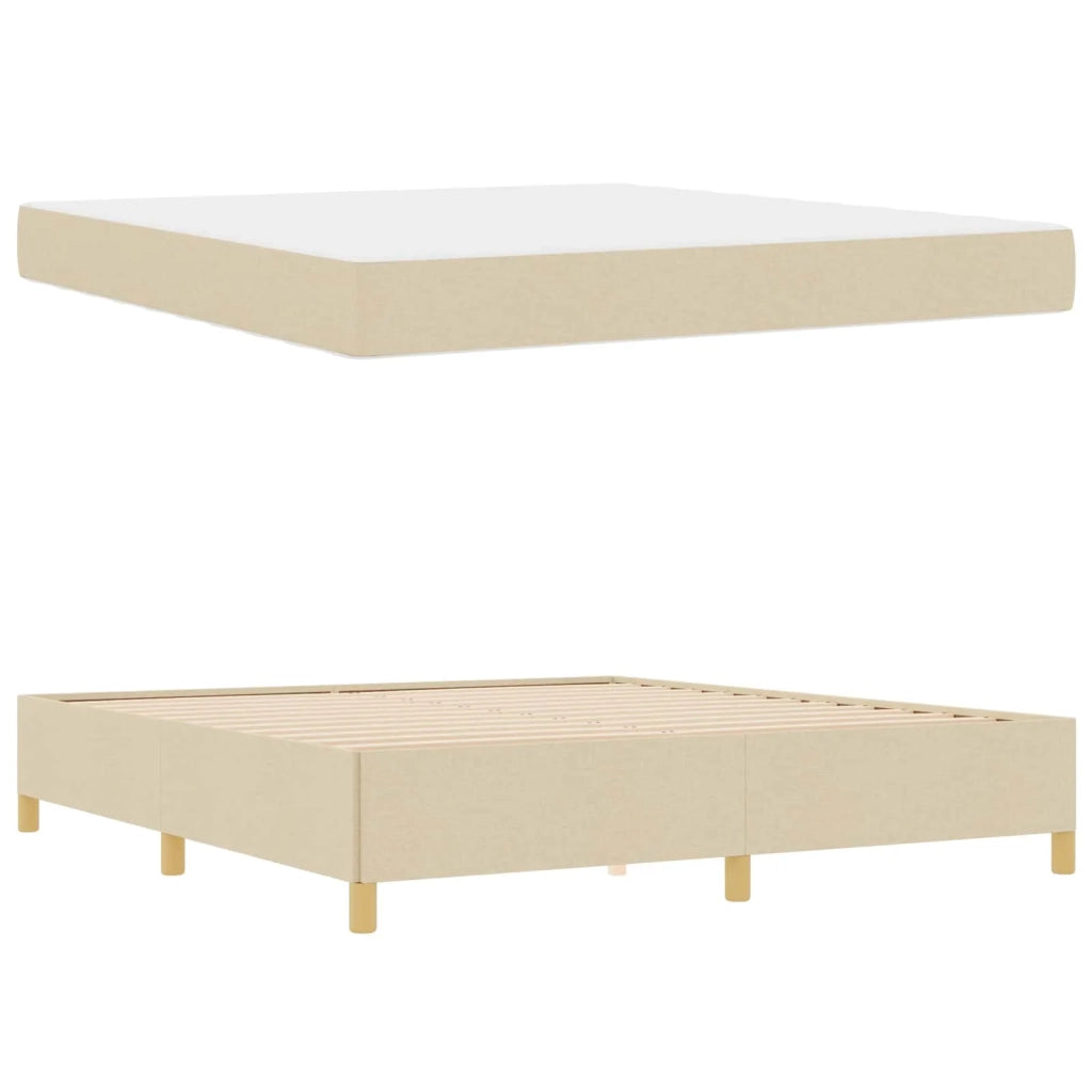 Struttura del letto con materasso Crema 180 x 200 cm Tessuto 3398960
