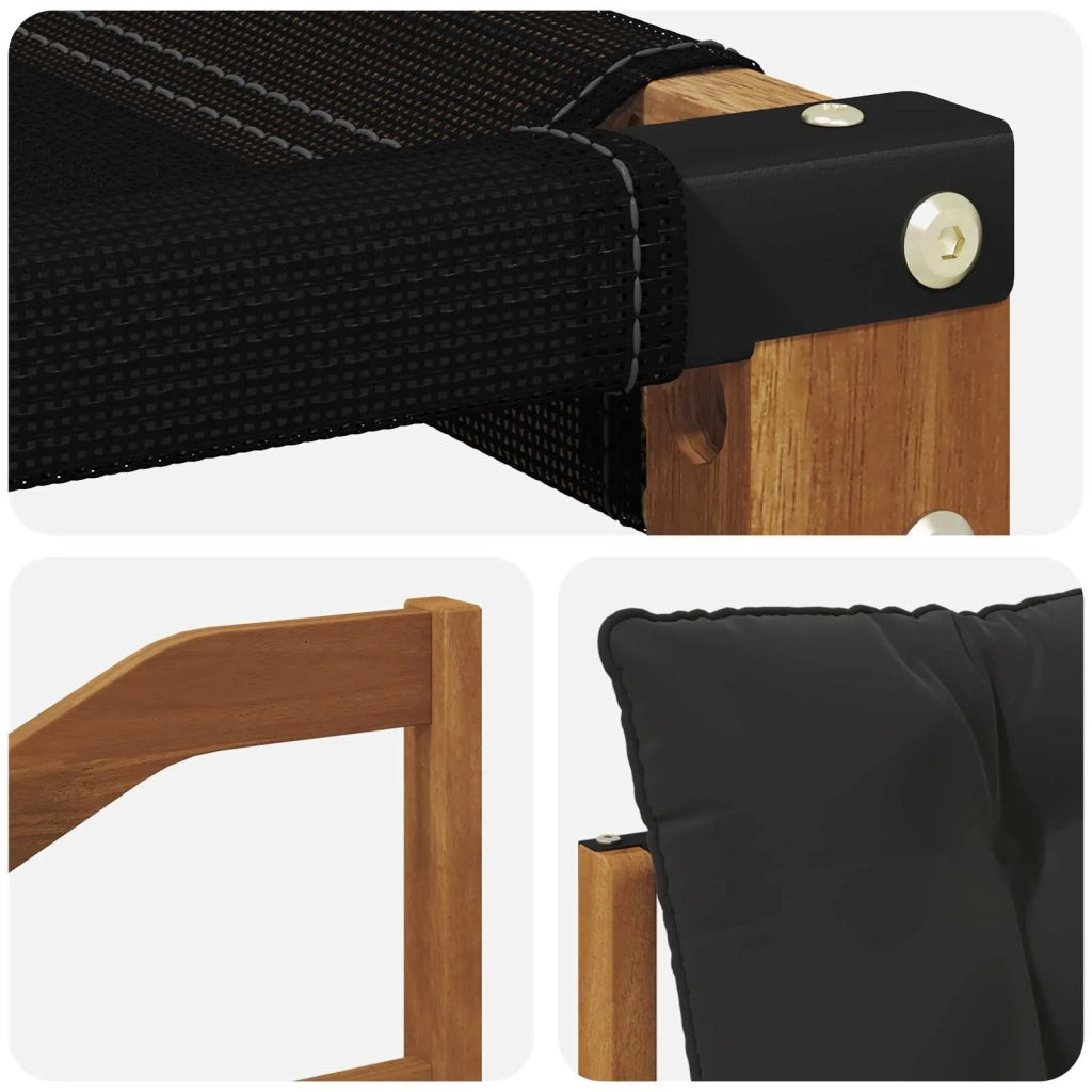 Set di divani da esterno con cuscino 3 pcs Naturale e Nero 3369155