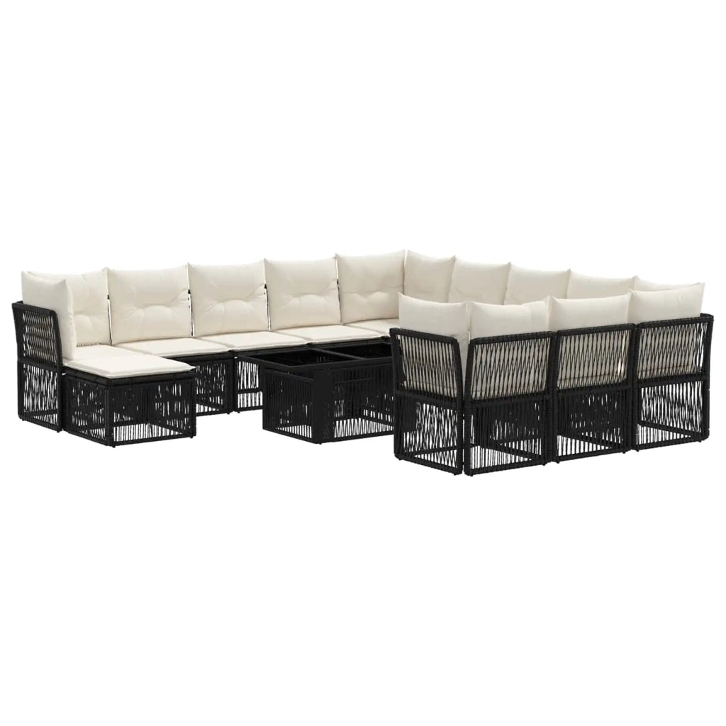 Set Divano da Giardino 13 pz Nero polyrattan 3436582