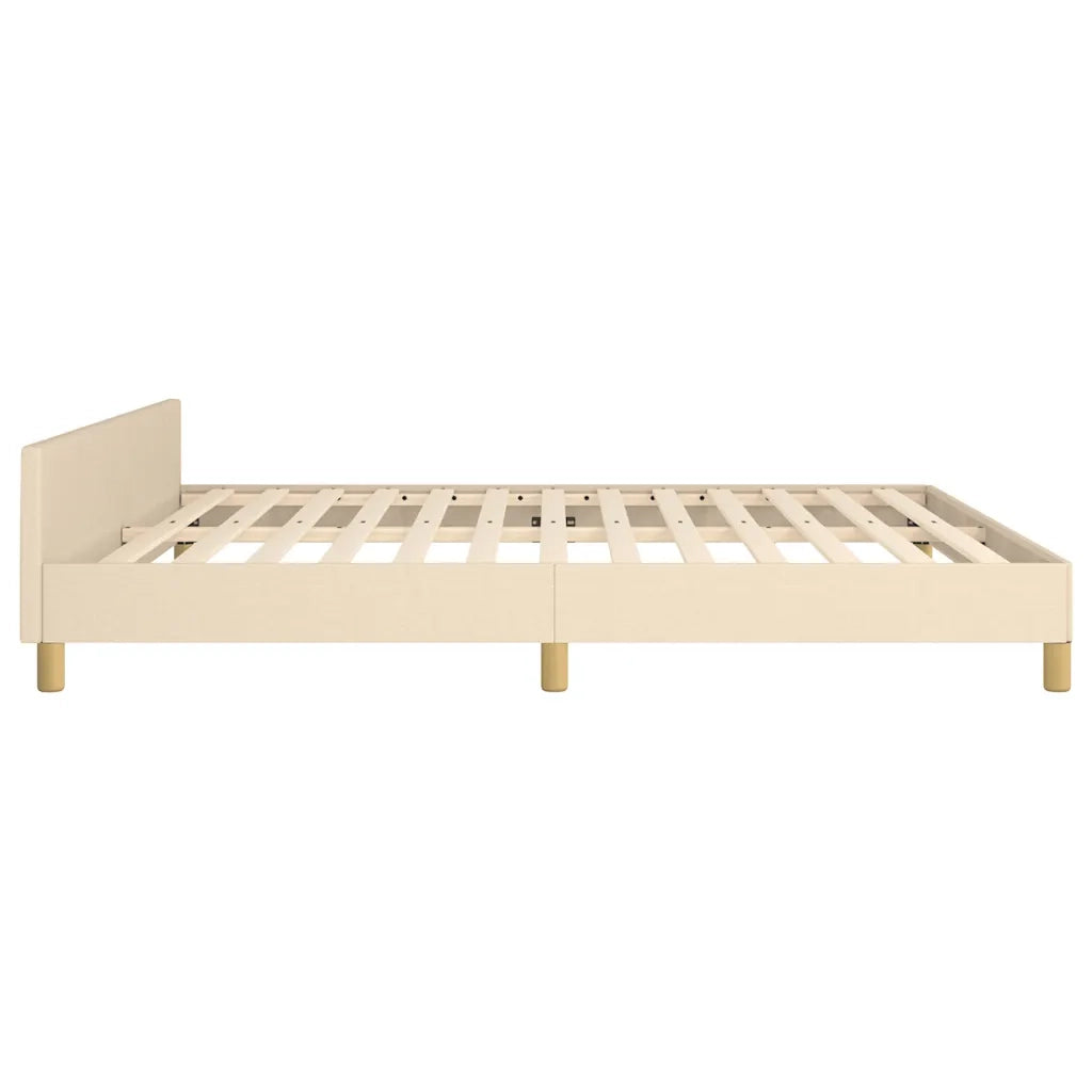 Letto matrimoniale | Letto per adulti | Giroletto senza Materasso Crema 160x200 cm in Tessuto