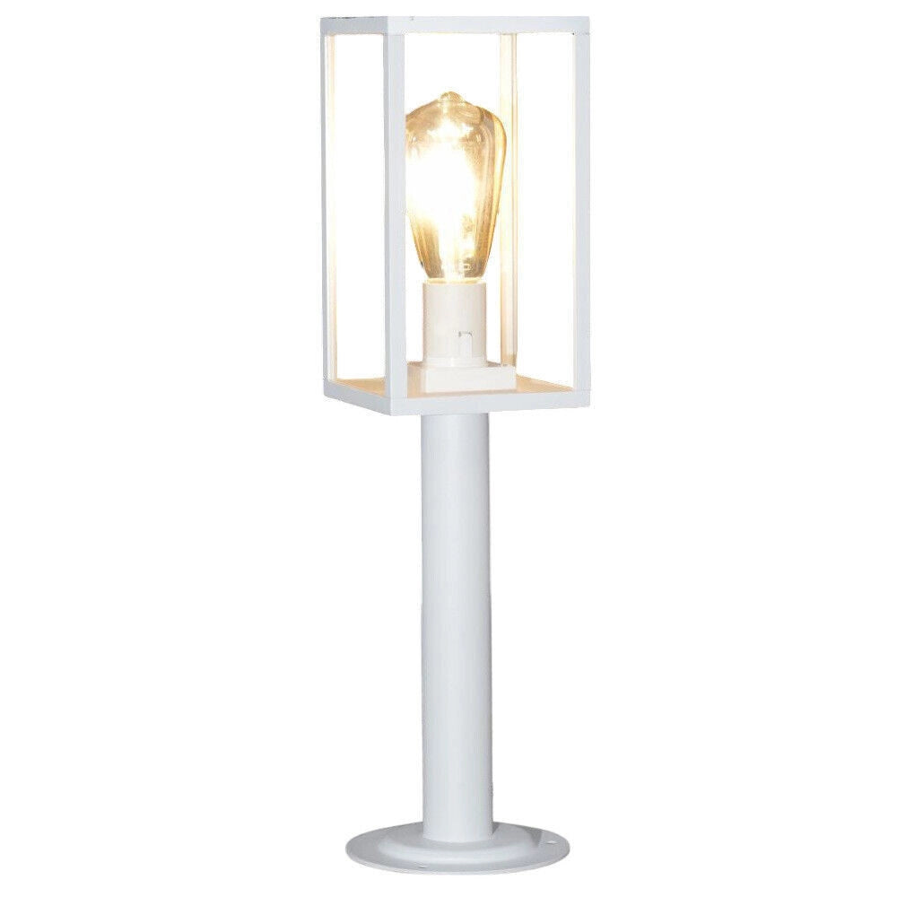 Trade Shop - Lampione Da Giardino 48cm Lampioncino Da Terra Per Vialetti Attacco E27 Ip44 518pa-h480 - Bianco