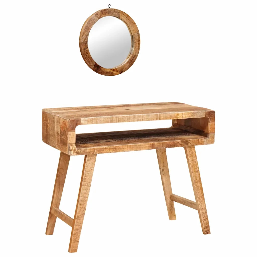 Tavolo da Trucco con specchio Marrone Legno di mango massello 4104565