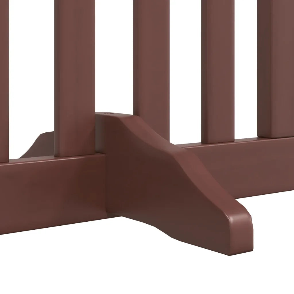 Cancello Cani Porta Pieghevole Marrone 4 Pannelli 320cm Pioppo 352265