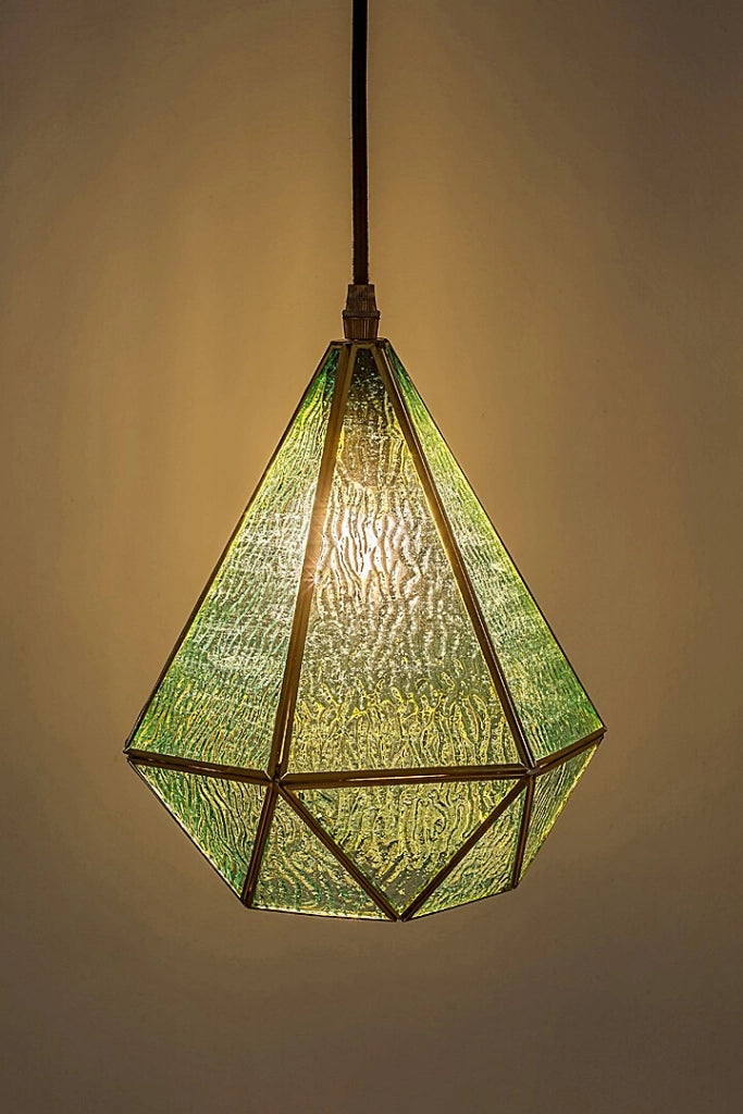 Lampada sospensione vintage oro vetro blu E14 Rabalux