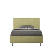 Letto una piazza e mezza con rete imbottito 120x200 microfibra tè verde Adele