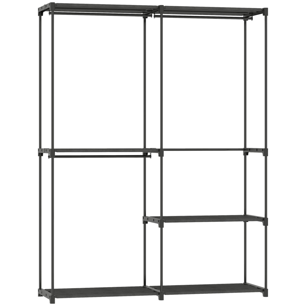 Armadio Guardaroba con Ripiani e Appendiabiti ¨C Minimal ¨C Nero 142x43x185 cm
