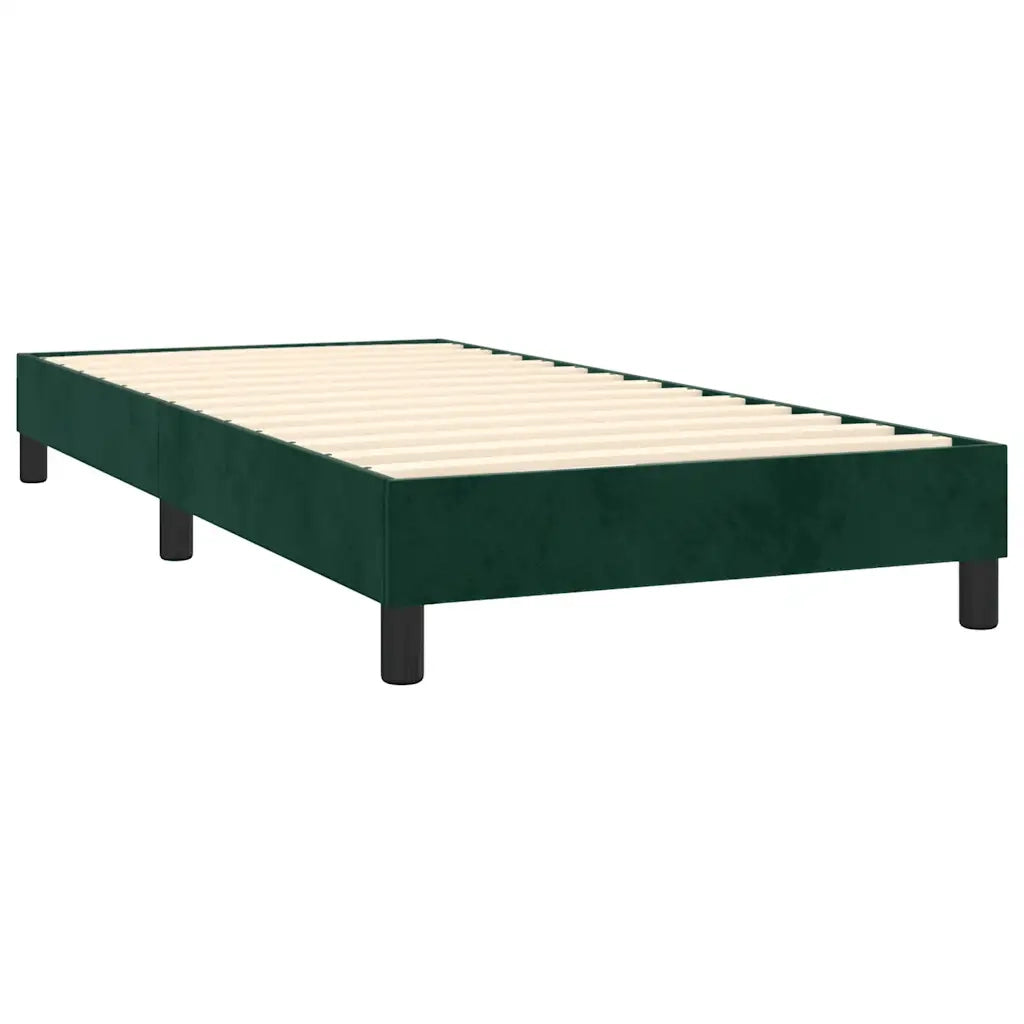 Letto a Molle con Materasso e LED-Struttura Letto con Materasso Verde Scuro 80x200cm Velluto 655979