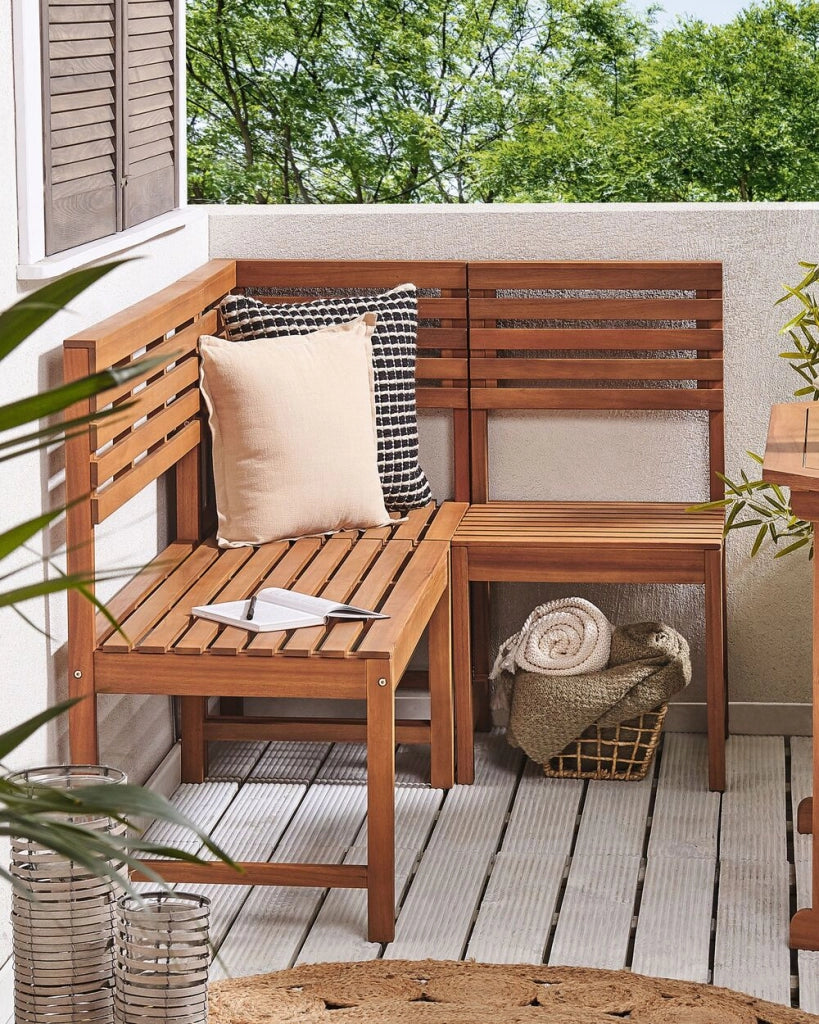 Mobili da balcone modulari 1 posto Sezione Angolare Legno di Acacia Sedia
