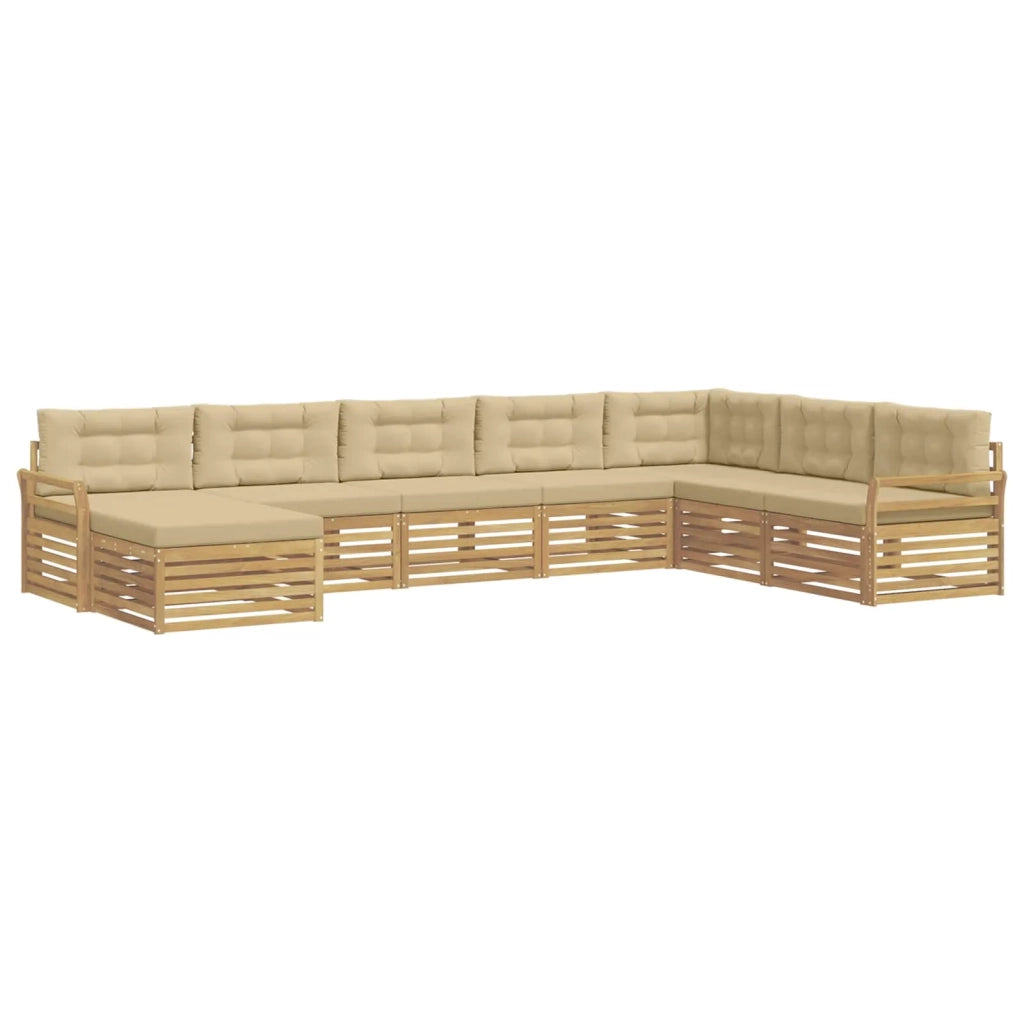 Set di divani da esterno 8 pz Bianco e Beige 3390968