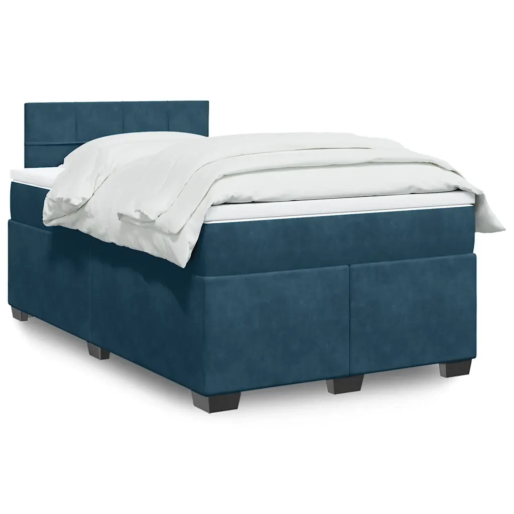 Giroletto a Molle con Materasso Blu 120x190 cm in Velluto 3288562