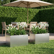 Vaso da giardino 2 pz Argento 100 x 50 x 50 cm Acciaio zincato 8005285