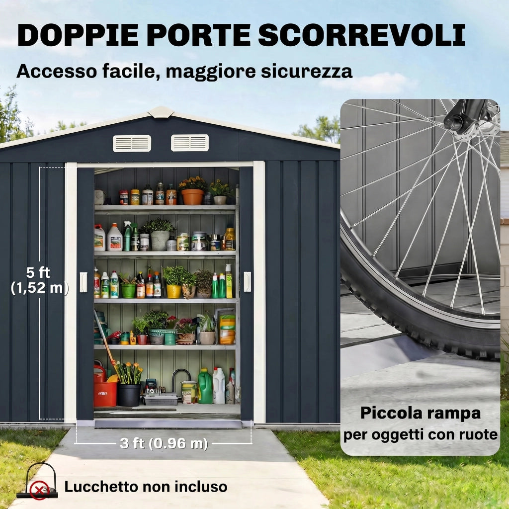 Casetta da Giardino ¨C Minimal ¨C Grigio Scuro 277x195x192 cm