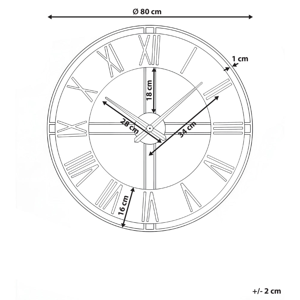 Orologio da parete in metallo nero da appendere in stile Industrial Scandi