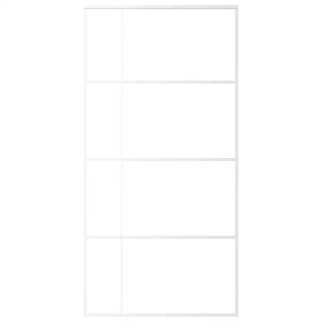 Porta Scorrevole in Vetro ESG e Alluminio 102,5x205 cm Bianca 151689