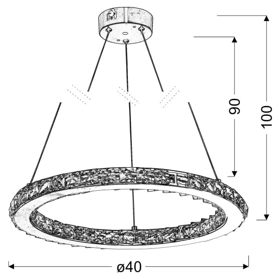 Lampada a sospensione Candellux Lords LED RGB Ø40 cromo
